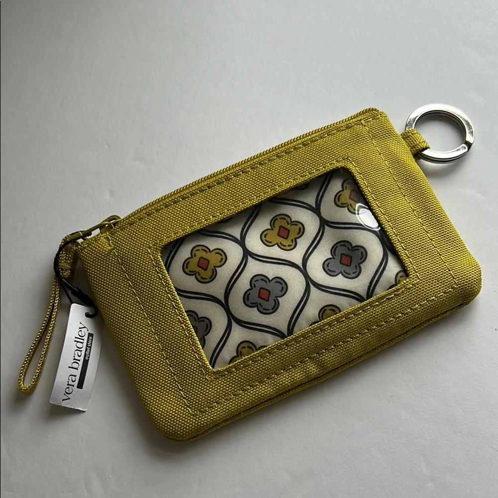 NWT Vera Bradley Golden Olive Zip ID Case